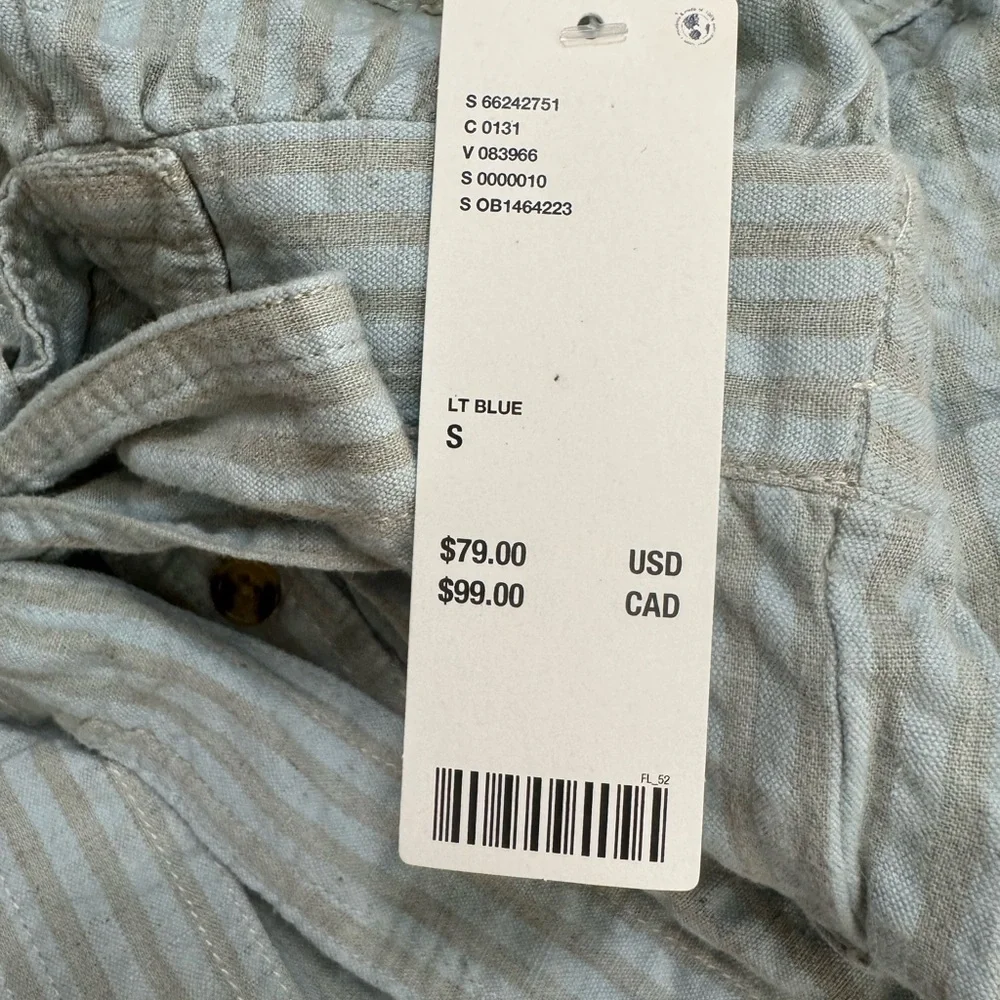 BDG Light Blue Striped Romper with a tie waist *NWT* - Picture 9 of 11